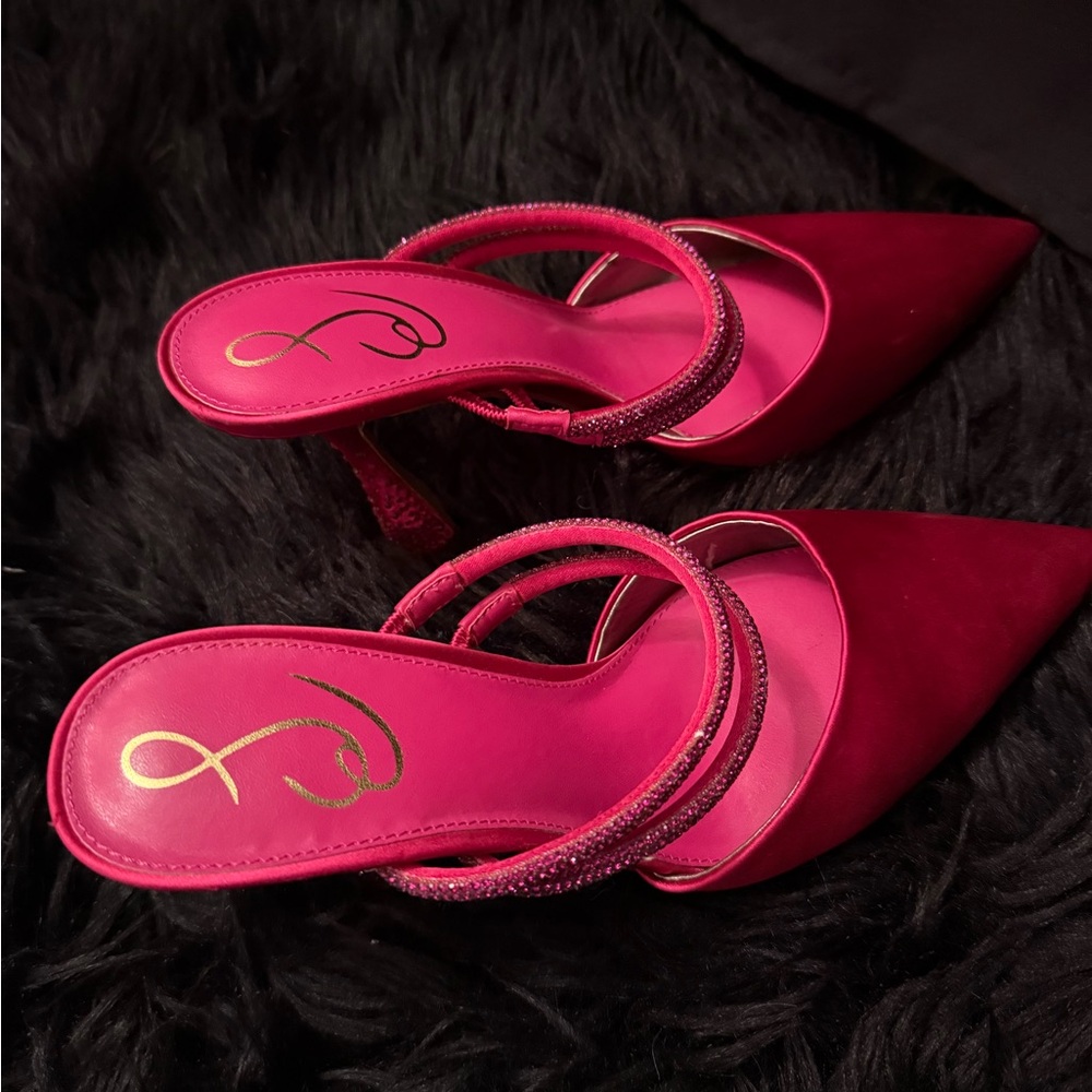 Sam Edelman Women's Agustina Satin Pump Bold Fuchsia - Picture 7 of 8